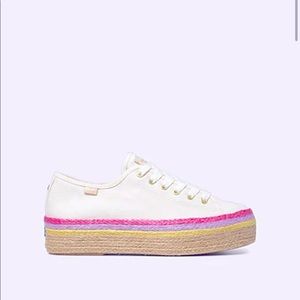 keds x kate spade new york neon raffia platform sneakers